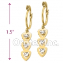 EL 292Gold Layered CZ Long Earrings